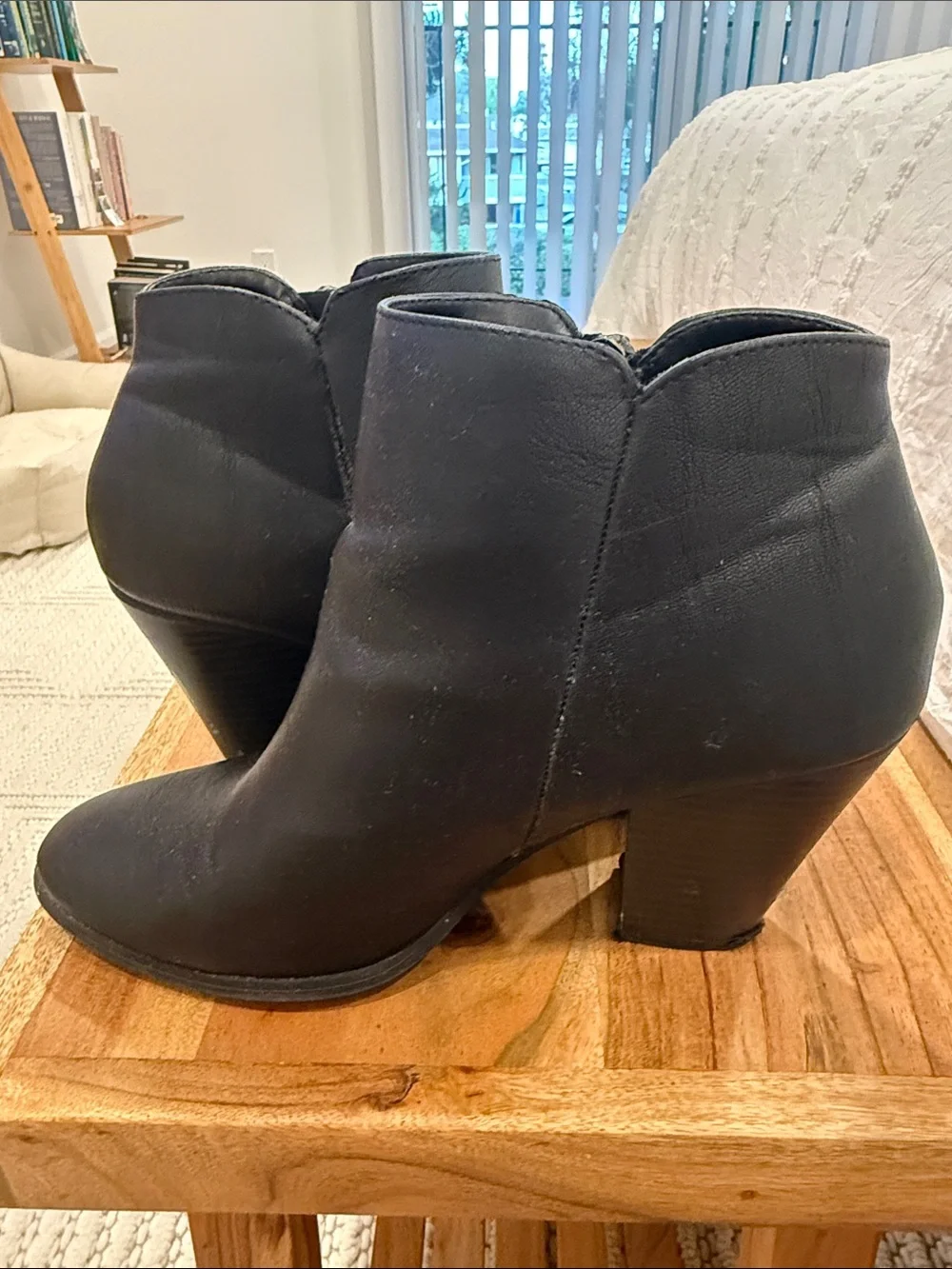 Black Women's Ankle Boots - Sleek Side Zip Design